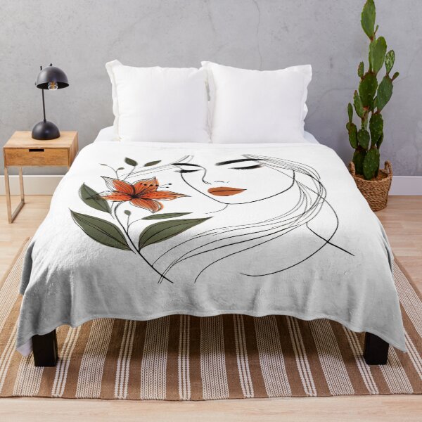 Item preview, Pretty Elegant Woman with Floral Line Art 1 Shapes Mania designed and sold by Shapes-Mania.