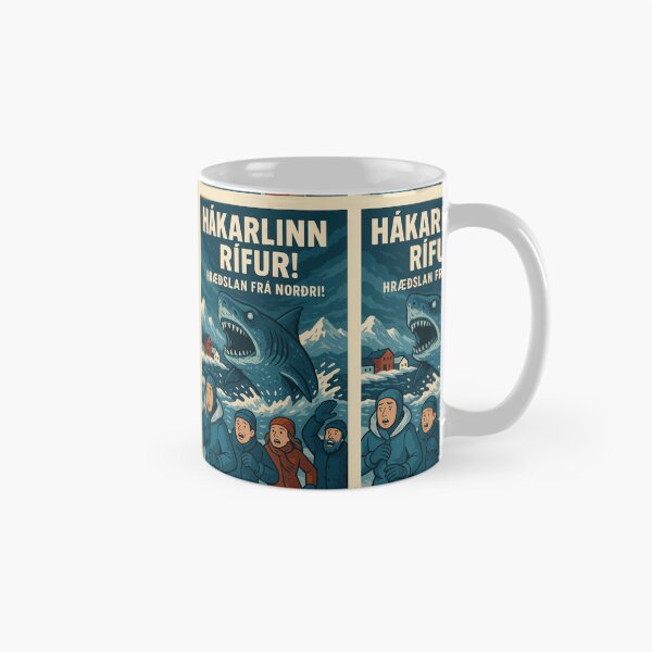 Item preview, Hákarlinn Rífur – Icelandic Fermented Shark Horror Poster designed and sold by Travellerz.