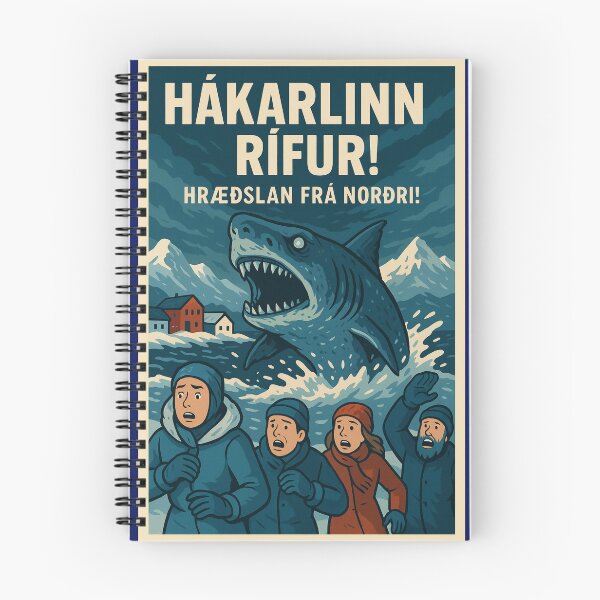 Item preview, Hákarlinn Rífur – Icelandic Fermented Shark Horror Poster designed and sold by Travellerz.