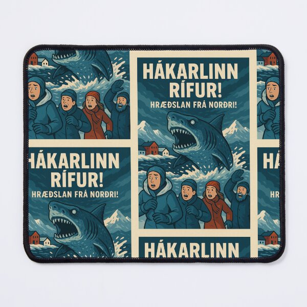 Item preview, Hákarlinn Rífur – Icelandic Fermented Shark Horror Poster designed and sold by Travellerz.