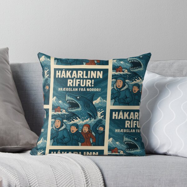 Item preview, Hákarlinn Rífur – Icelandic Fermented Shark Horror Poster designed and sold by Travellerz.