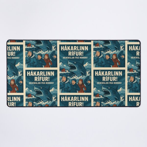 Item preview, Hákarlinn Rífur – Icelandic Fermented Shark Horror Poster designed and sold by Travellerz.