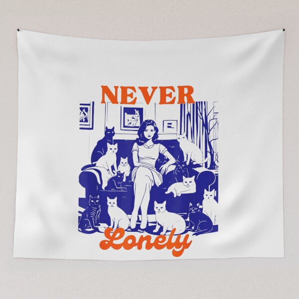 Item preview, Never Lonely Retro Cat Lady Design designed and sold by margamPagenberg.