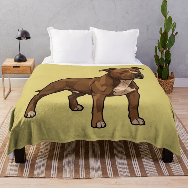 Item preview, Brown pitbull dog in modern geometric style designed and sold by bsbd-action.