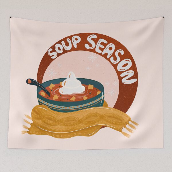 Item preview, Soup season - retro bubble badge designed and sold by Home Cyn Home.