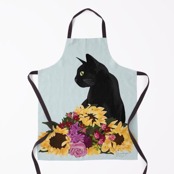 Item preview, Black Cat with fall flowers designed and sold by Peleegirl.