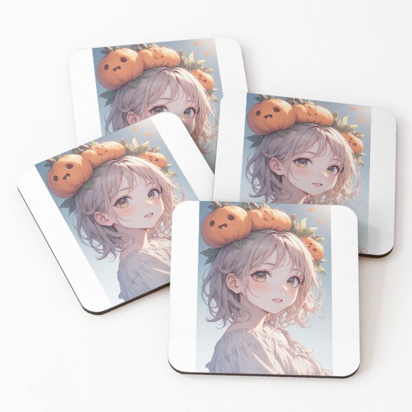 Item preview, Anime girl with pumpkins on her head designed and sold by ArtsJulian.