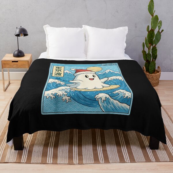 Item preview, Surfing Ghost In Japanese Waves Anime Kawaii Vaporwave designed and sold by cawtoon.