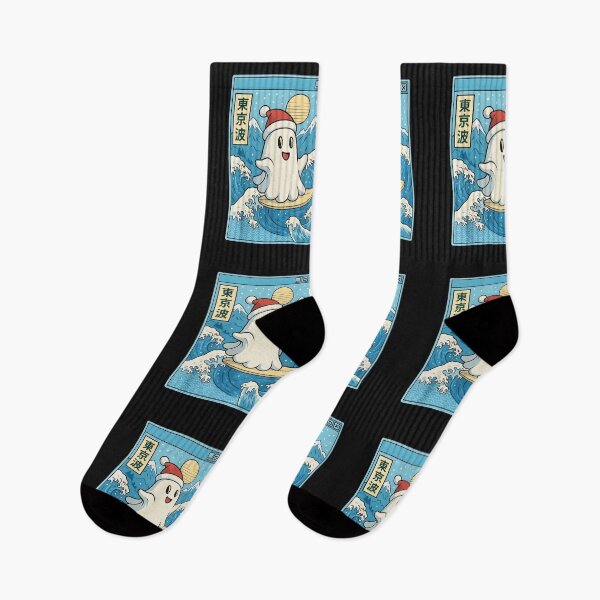 Item preview, Surfing Ghost In Japanese Waves Anime Kawaii Vaporwave designed and sold by cawtoon.