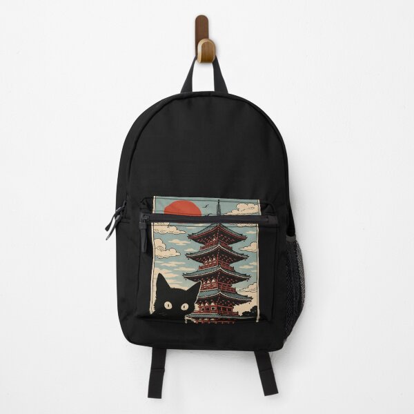 Item preview, Tokyo Japan Shirt Cute Kawaii Japanese Temple Black Cat designed and sold by cawtoon.
