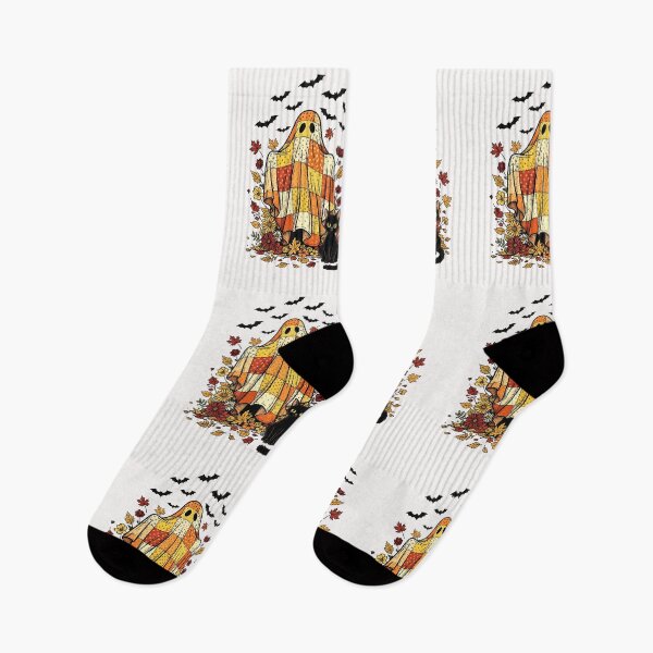 Item preview, Vintage Halloween Ghost Holding Black Cat Groovy Floral designed and sold by cawtoon.
