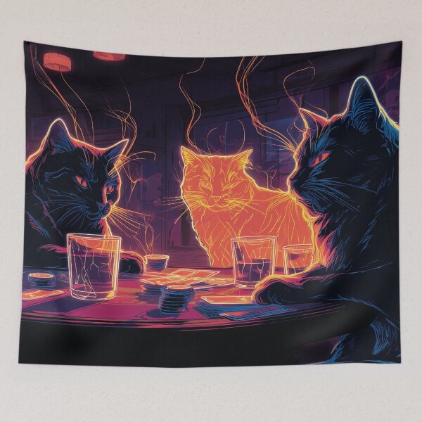 Item preview, Neon Nine Lives Poker Club designed and sold by ArgentoArt.