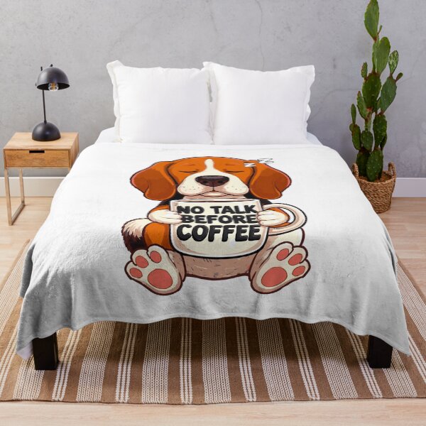 Item preview, Sleepy Beagle With Coffee Quote Typography Artwork designed and sold by Tong4130.