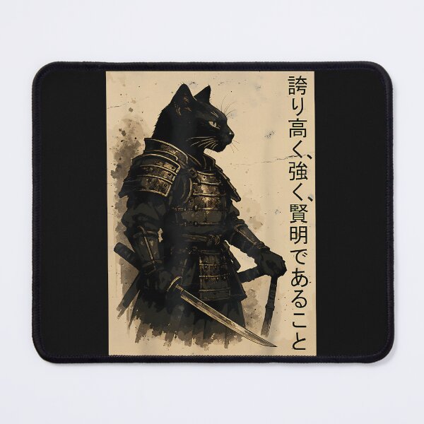 Item preview, Samurai Cat Japanese Katana Warrior Bushido Style designed and sold by cawtoon.