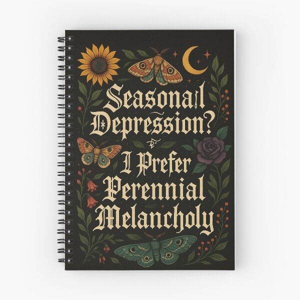 Item preview, Seasonal Depression? I Prefer Perennial Melancholy – Dark Academia Quote Art designed and sold by EntropyArts.