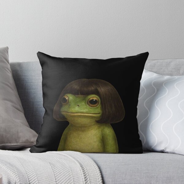 Item preview, Frog With Bob Hair Funny Surreal Art Design designed and sold by margamPagenberg.