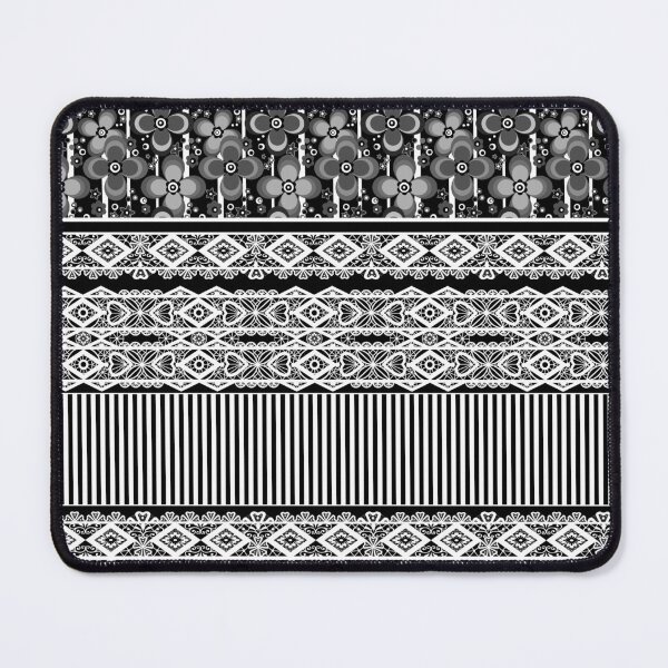 Item preview, Black and white patchwork striped pattern designed and sold by fuzzyfox.