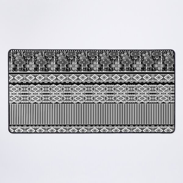 Item preview, Black and white patchwork striped pattern designed and sold by fuzzyfox.