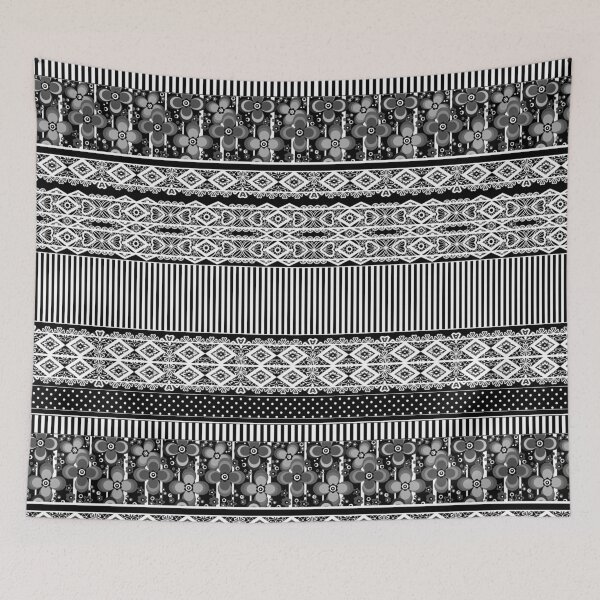 Item preview, Black and white patchwork striped pattern  designed and sold by fuzzyfox.