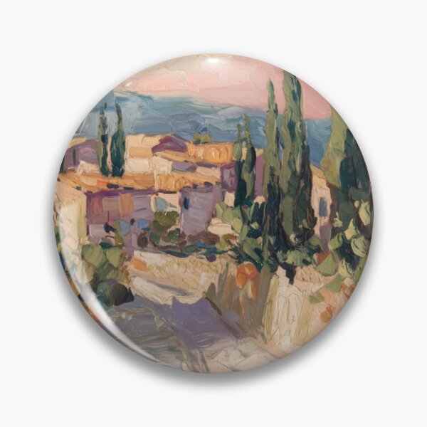 Item preview, French Village Pathway in Provence – Landscape Impressionist Painting designed and sold by CARRAANN.