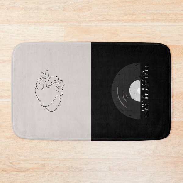 Item preview, Love Makes Life Beautiful – Minimal Heart & Vinyl Art designed and sold by sellerart95.