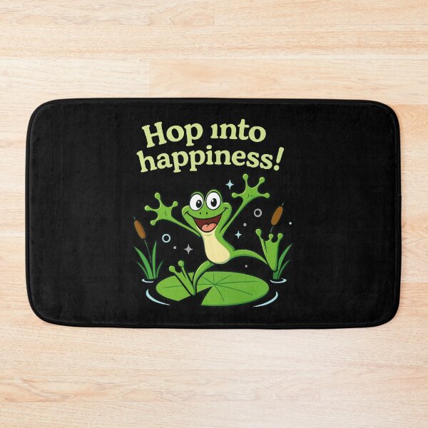 Item preview, Cheerful Frog “Hop into Happiness” Cartoon Design designed and sold by graphicnew.