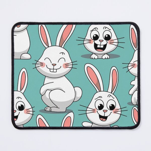 Item preview, Cute White Bunnies Pattern on Turquoise Blue designed and sold by Ed & Harmony.