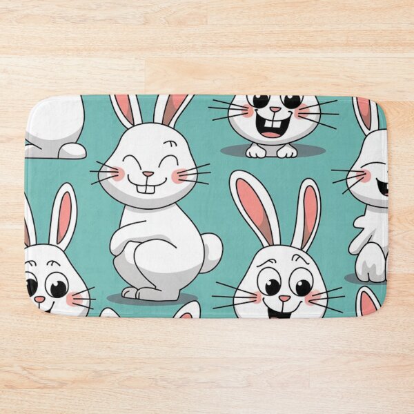 Item preview, Cute White Bunnies Pattern on Turquoise Blue designed and sold by Ed & Harmony.