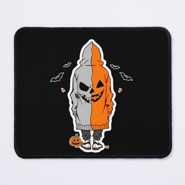 Item preview, Two-Face Halloween - Spooky Skull and Pumpkin Hoodie Sticker designed and sold by FestivityFinds.