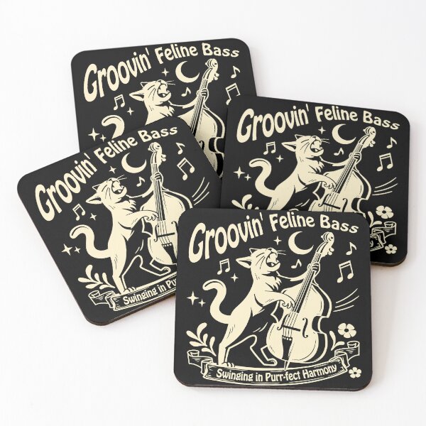 Item preview, Groovin’ Jazz Cat – Singing with Upright Bass_Cream designed and sold by AckeeWolf.