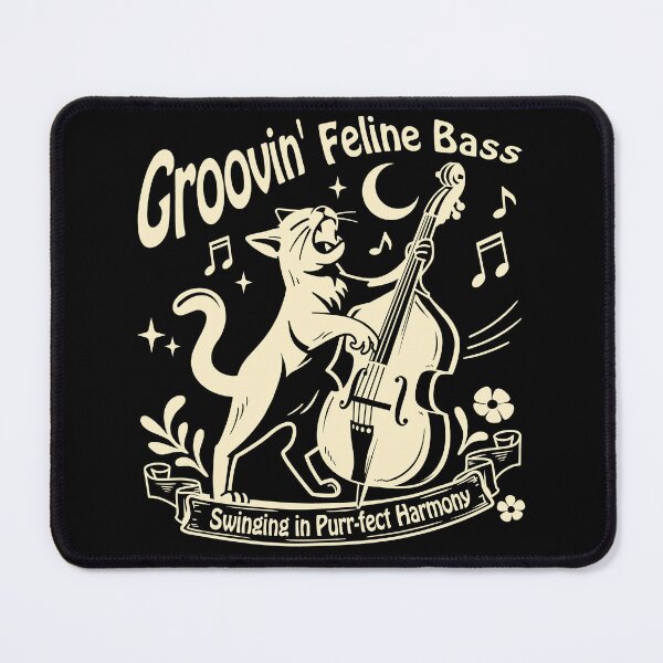 Item preview, Groovin’ Jazz Cat – Singing with Upright Bass_Cream designed and sold by AckeeWolf.