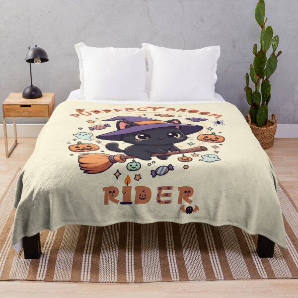 Item preview, Purrfect Broom Rider – Cute Kawaii Cat Halloween Design designed and sold by DaVinciFeather.