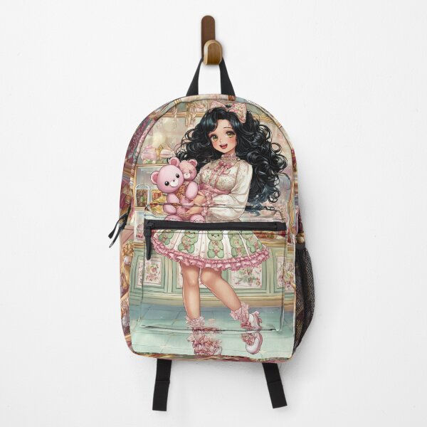 Item preview, Anime girl with her teddy in candy shop designed and sold by Reina75.