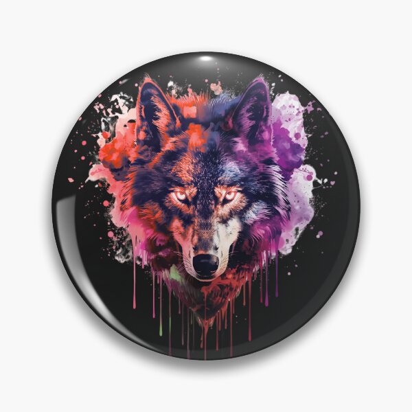 Item preview, Ghost Wolf – Glowing Cyan and Violet Spirit Wolf Art | Neon Watercolor Fantasy Design designed and sold by ColorSplash123.