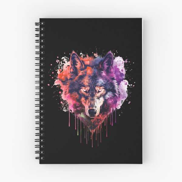 Item preview, Ghost Wolf – Glowing Cyan and Violet Spirit Wolf Art | Neon Watercolor Fantasy Design designed and sold by ColorSplash123.