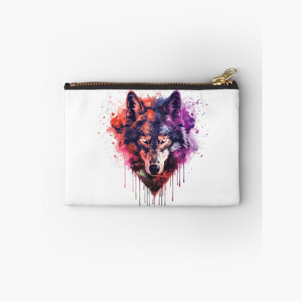 Item preview, Ghost Wolf – Glowing Cyan and Violet Spirit Wolf Art | Neon Watercolor Fantasy Design designed and sold by ColorSplash123.