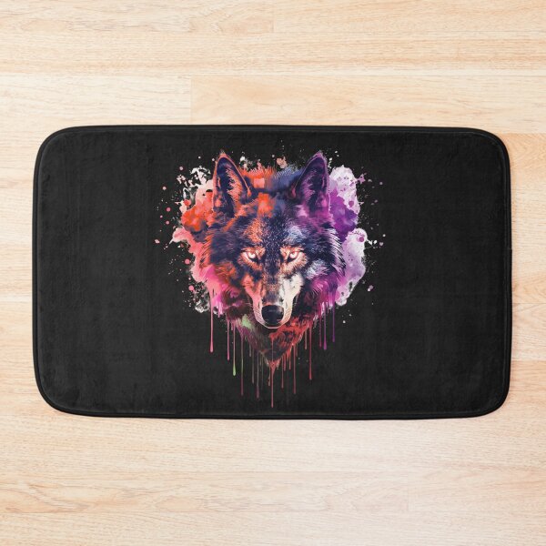 Item preview, Ghost Wolf – Glowing Cyan and Violet Spirit Wolf Art | Neon Watercolor Fantasy Design designed and sold by ColorSplash123.