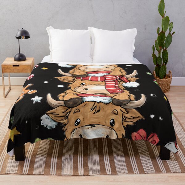 Item preview, Cute Highland Cows Christmas Shirt – Funny Santa Cow Stack Tee, Holiday Gift for Animal Lovers designed and sold by brisbanelak.