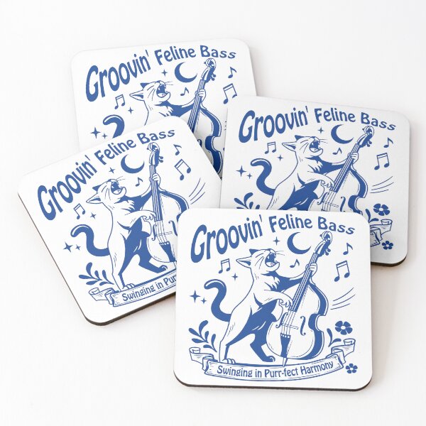 Item preview, Groovin’ Jazz Cat – Singing with Upright Bass_WH designed and sold by AckeeWolf.