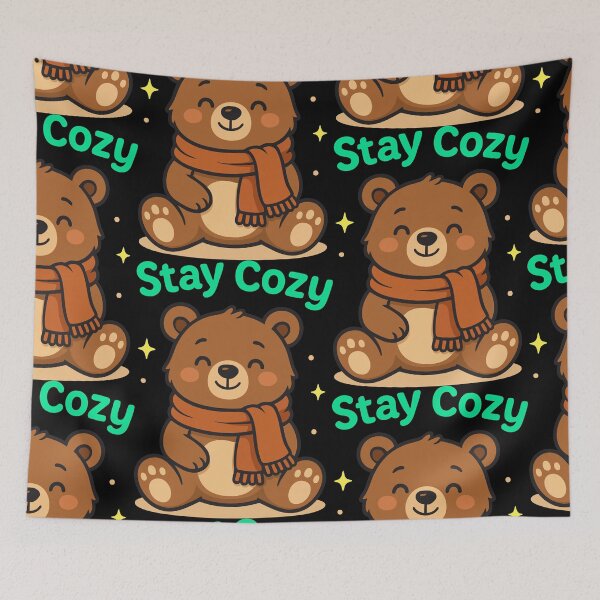 Item preview, Stay Cozy Cute Bear Winter Illustration designed and sold by graphicnew.