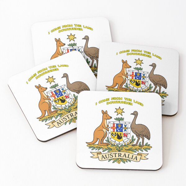 Item preview, Australian Coat of Arms – Cartoon Style Emu & Kangaroo Design designed and sold by Michael van der Hoorn.