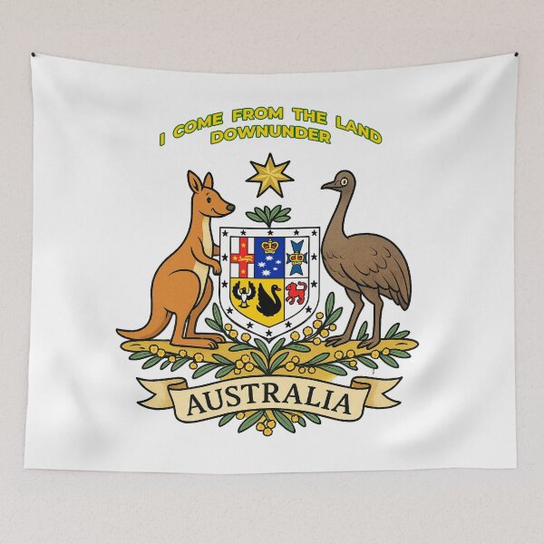 Item preview, Australian Coat of Arms – Cartoon Style Emu & Kangaroo Design designed and sold by Michael van der Hoorn.