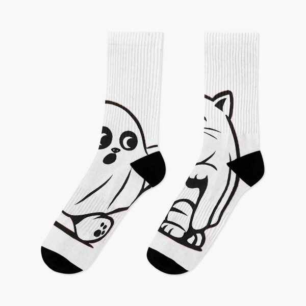 Item preview, Ghost Cats Tripping – Funny Minimalist Halloween Design V.1 designed and sold by AnimalDesingLab.
