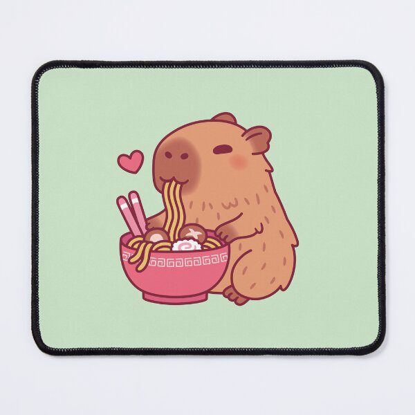 Item preview, Cute Capybara Loves Eating Ramen Noodles designed and sold by rustydoodle.