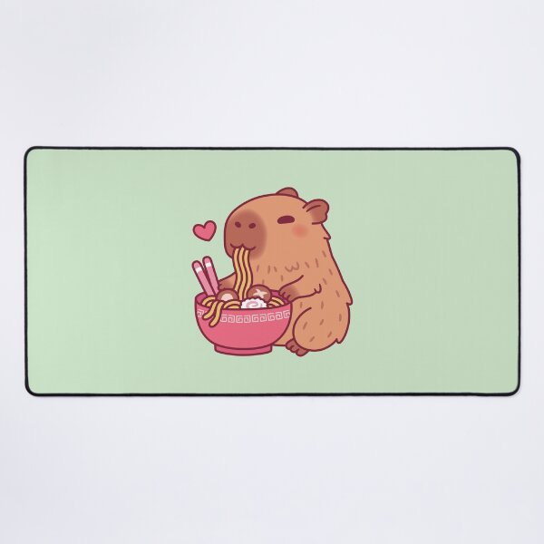 Item preview, Cute Capybara Loves Eating Ramen Noodles designed and sold by rustydoodle.
