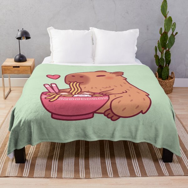 Item preview, Cute Capybara Loves Eating Ramen Noodles designed and sold by rustydoodle.