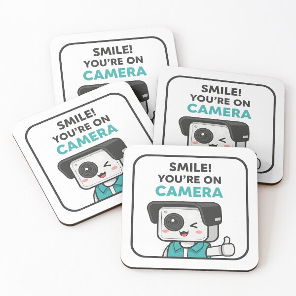 Item preview, Smile You're On Camera Sticker - Cute Security Sign - Funny Surveillance Decal designed and sold by SewRed.