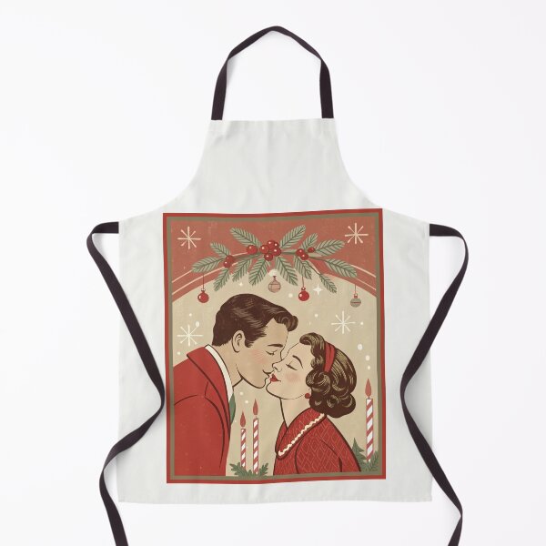 Item preview, Mid-Century Modern Mistletoe Kiss | Retro Holiday Art designed and sold by asliberry.