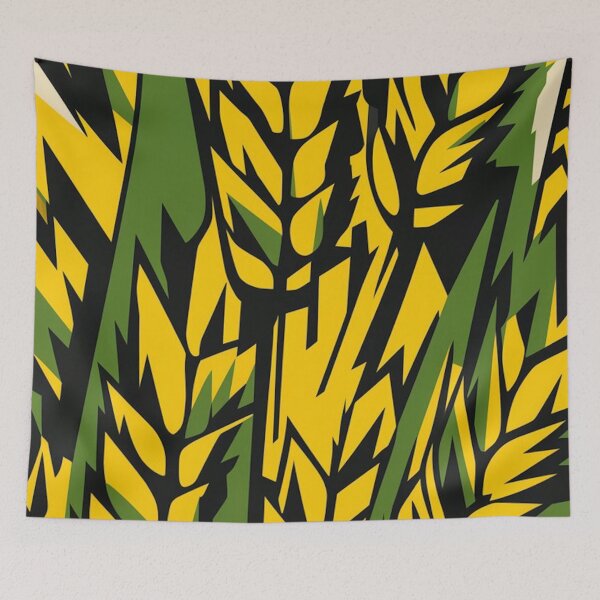 Item preview, Bold Yellow Green Wheat Grain Abstract Pattern designed and sold by Ed & Harmony.
