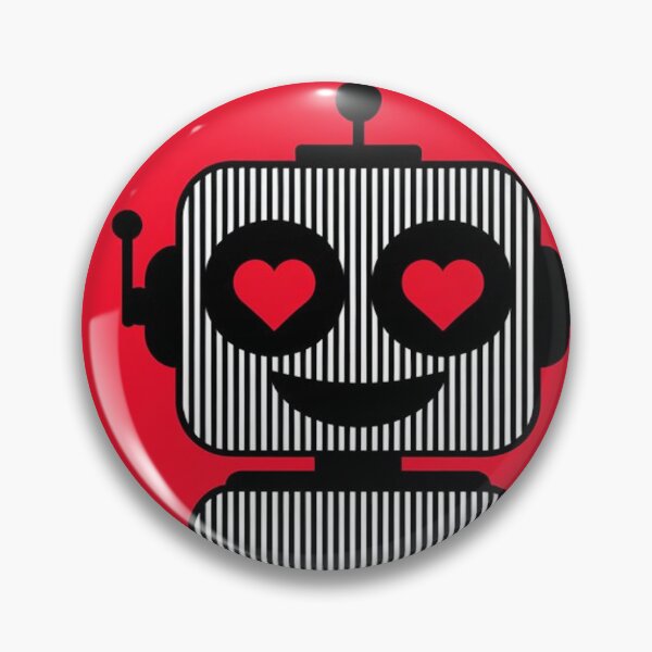 Item preview, Retro Love Robot with Heart Eyes Red designed and sold by Ed & Harmony.
